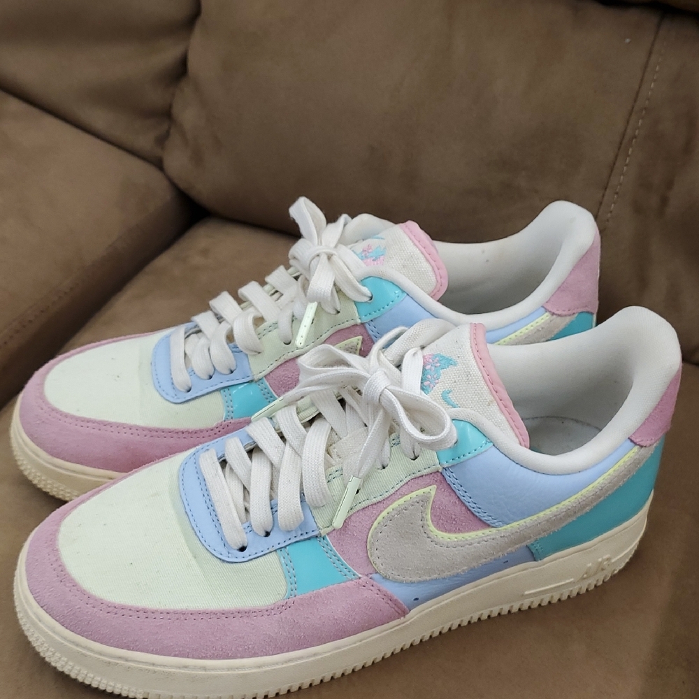 Nike Air Force Pastel Colorblock Sneakers Mens Sz 8 Womens 9.5